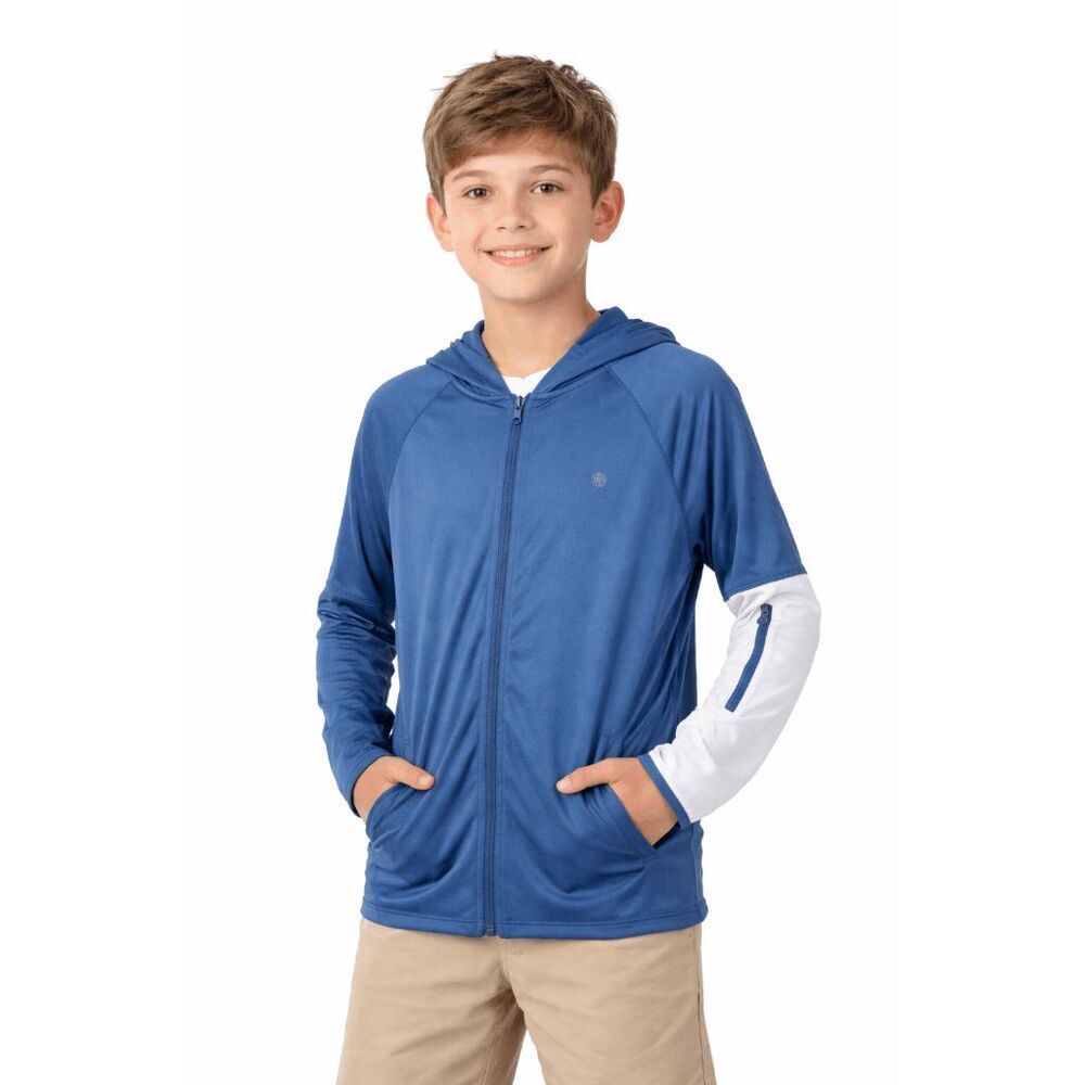 Balance Collection Boys Full Zip Hoodie Jacket Navy Blue Activewear S (8yo)